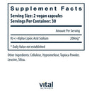 r-lipoic acid vital nutrients supplement facts