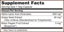 alpha lipoic acid 600 mg (now foods) supplement facts