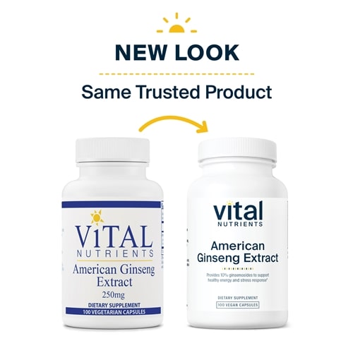 American Ginseng 250 mg Vital Nutrients new look