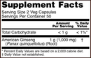 american ginseng 500 mg (now foods) supplement facts