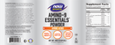 amino-9 essentials powder (now foods) label