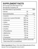 amino complex stick packs berry thorne supplement facts