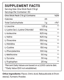 amino complex stick packs lemon (thorne) supplement facts