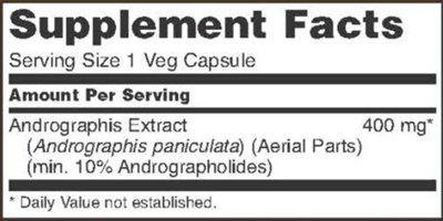 andrographis extract 400 mg (now foods) supplement facts