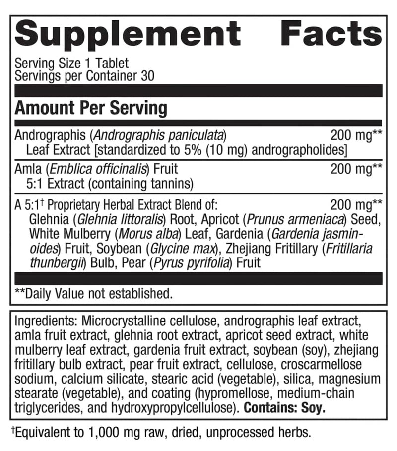 andrographis plus metagenics supplement acts