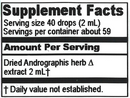 andrographis extract (herbalist alchemist) supplement facts