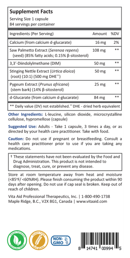 androlief vita aid supplement facts