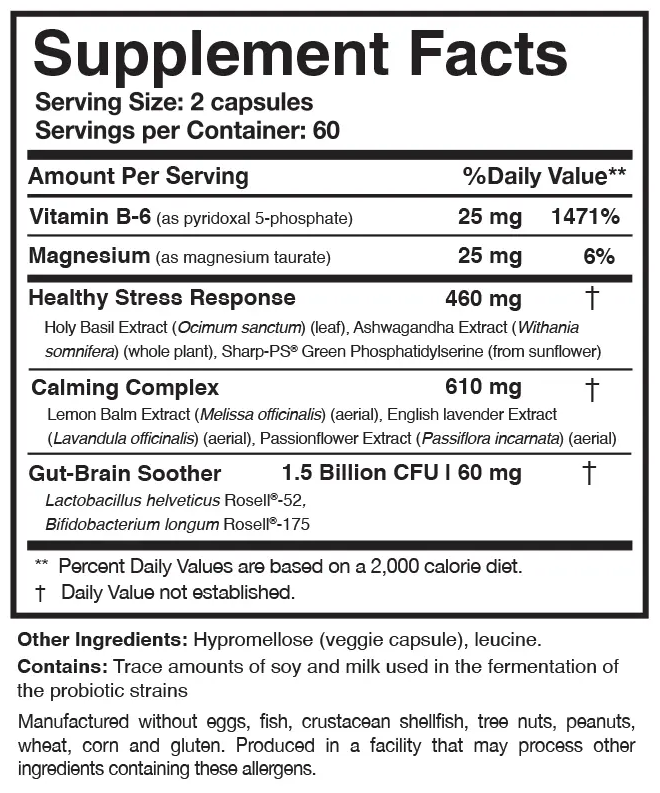 anxiaease researched nutritionals supplement facts