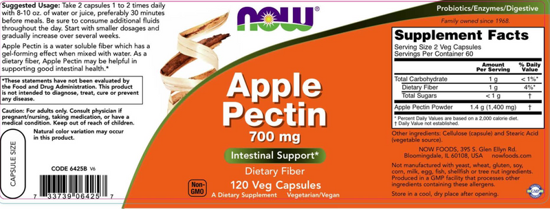 Apple Pectin (NOW) Label