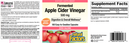 apple cider vinegar 500 mg natural factors label