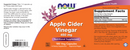 apple cider vinegar (now foods) label