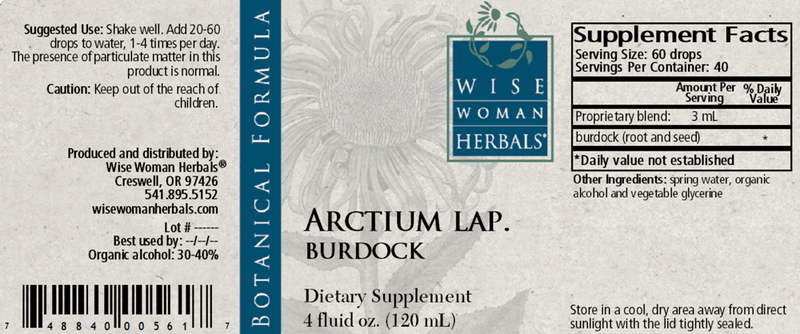 Arctium burdock Wise Woman Herbals products