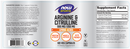 arginine & citrulline (now foods) label