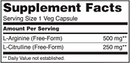 arginine & citrulline (now foods) supplement facts