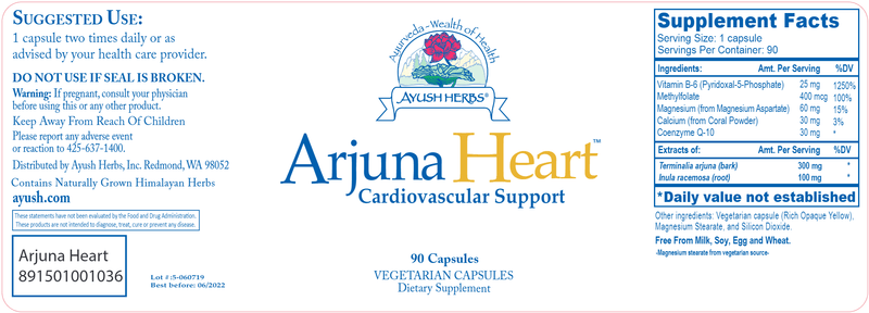 Arjuna-Heart (Ayush Herbs) Label