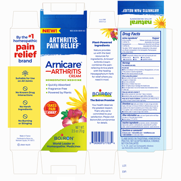 Arnicare Arthritis Cream (Boiron) Label