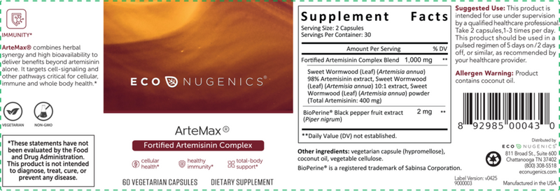 artemax econugenics | clinical synergy label