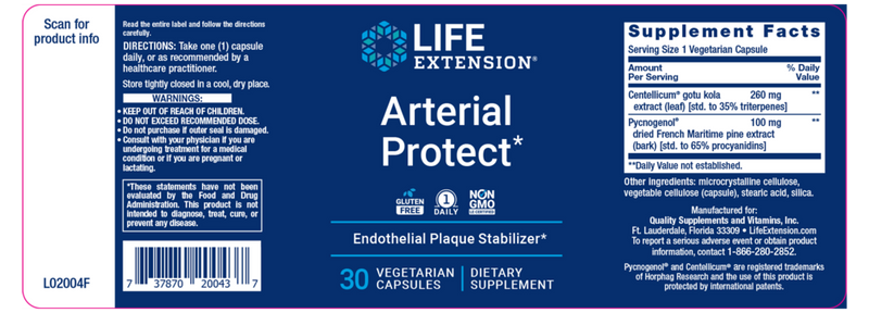 arterial protect (life extension) label