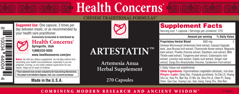 Artestatin (Health Concerns) Label