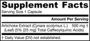 artichoke 500 mg jarrow formulas supplement facts