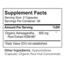 ashwagandha 600 advanced nutrition by zahler supplement facts