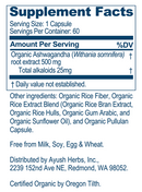 ashwagandha ayush herbs supplement facts