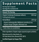 ashwagandha & cordyceps (gaia herbs) supplement facts