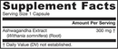 ashwagandha 300 mg jarrow formulas supplement facts