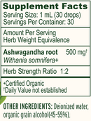 ashwagandha liquid extract supplement facts