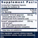 ashwagandha plus calm & focus (life extension) supplement facts