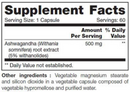 ashwagandha sap nfh nutritional fundamentals supplement facts