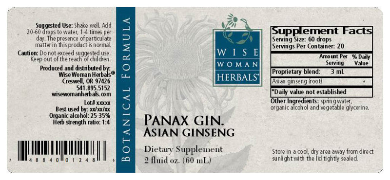Asian ginseng Wise Woman Herbals products