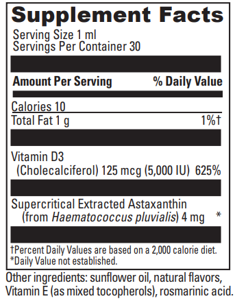 astaxanthin d3 davinci labs supplement facts