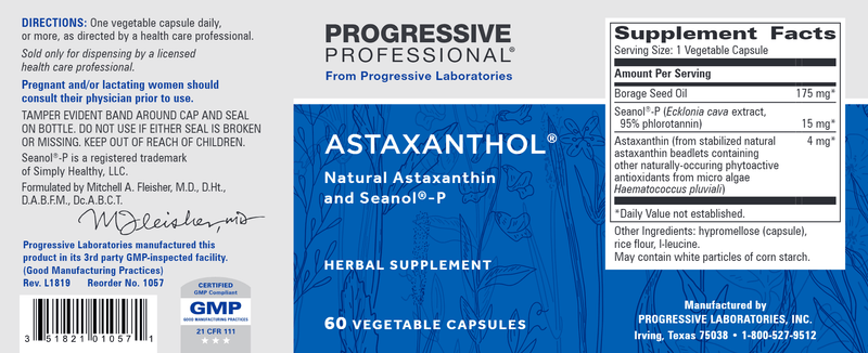 Astaxanthol (Progressive Labs) Label
