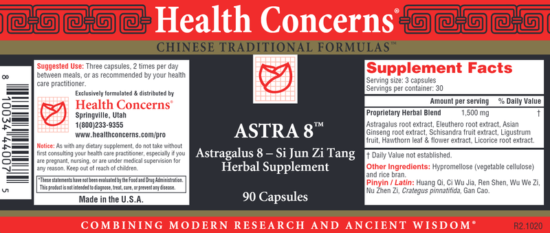 Astra 8 (Health Concerns) 90ct Label