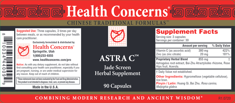 Astra C (Health Concerns) Label