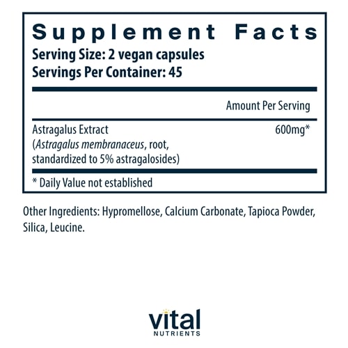 Astragalus Root Extract 300 mg Vital Nutrients supplements
