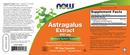 astragalus extract 500 mg (now foods) label
