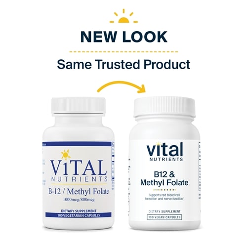 B-12 Methyl Folate Vital Nutrients new look