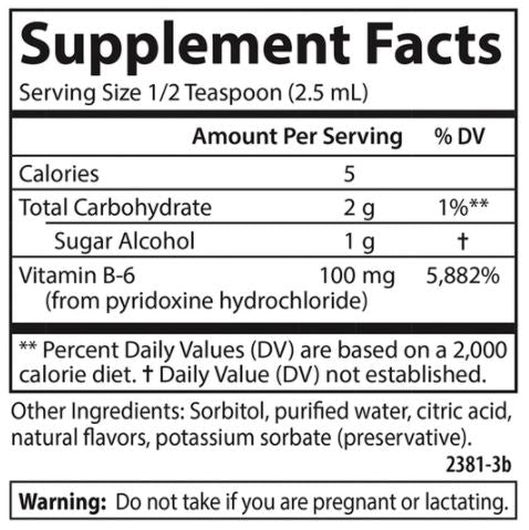 DISCONTINUED - B-6 Liquid Supplement Facts Label