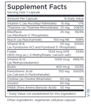 b-complex (metabolic maintenance) supplement facts
