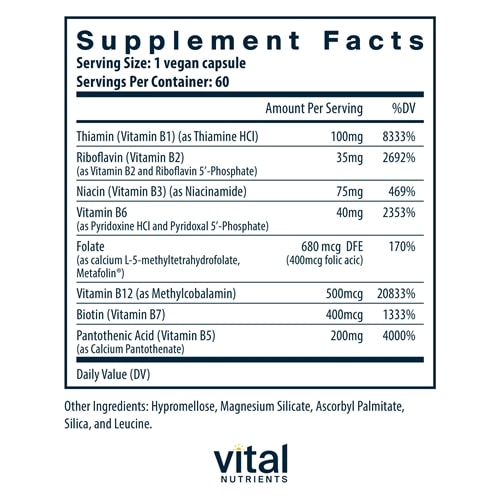 B-Complex 60ct Vital Nutrients supplements