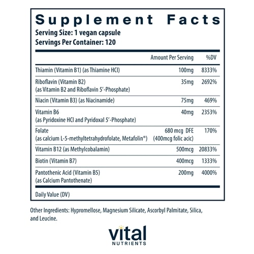 B-Complex 120ct Vital Nutrients supplements