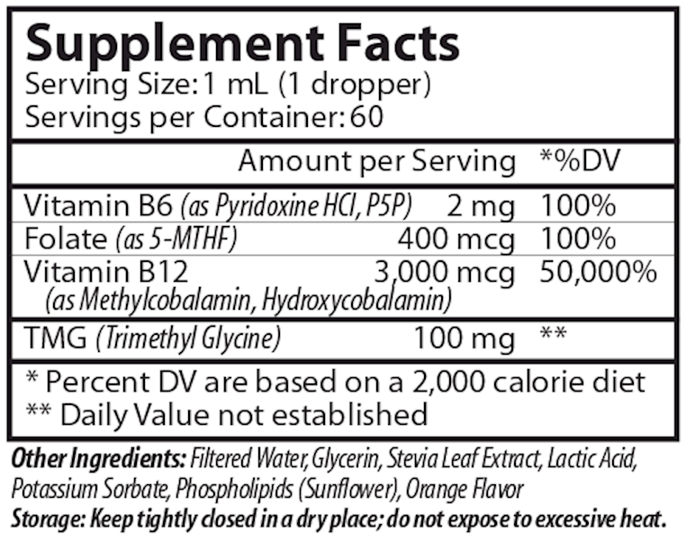 B12 Liposomal Vinco supplement facts