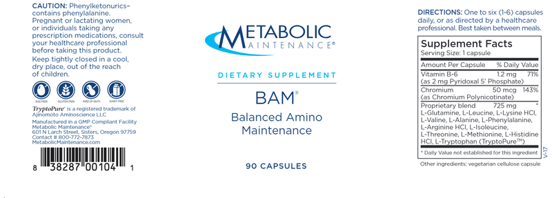 BAM 90ct (Metabolic Maintenance) label
