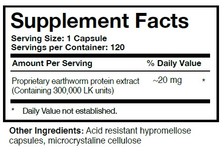 Boluoke Lumbrokinase Supplement Facts Label