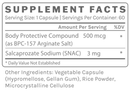 bpc-157 delayed pro 500 mcg (infiniwell) supplement facts