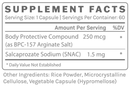 bpc-157 rapid 250 mcg (infiniwell) supplement facts