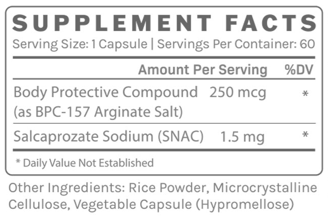 BPC-157 Rapid - 250mcg (InfiniWell) supplement facts