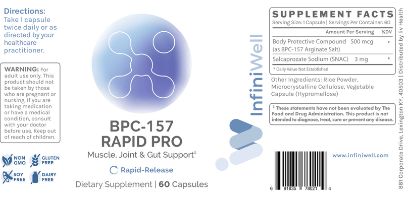 BPC-157 Rapid Pro - 500mcg (InfiniWell) label